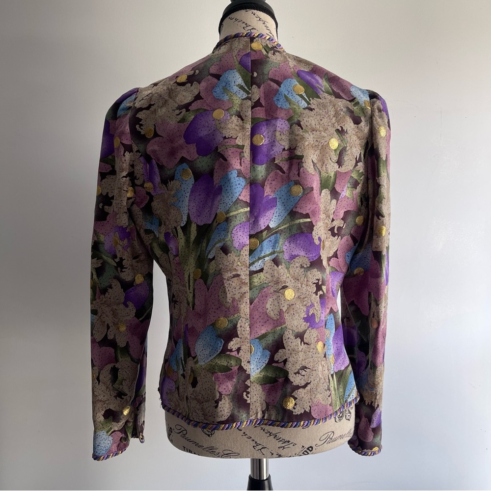 Donna Karan Silk Floral Embroidered Jacket - Picture 4 of 11